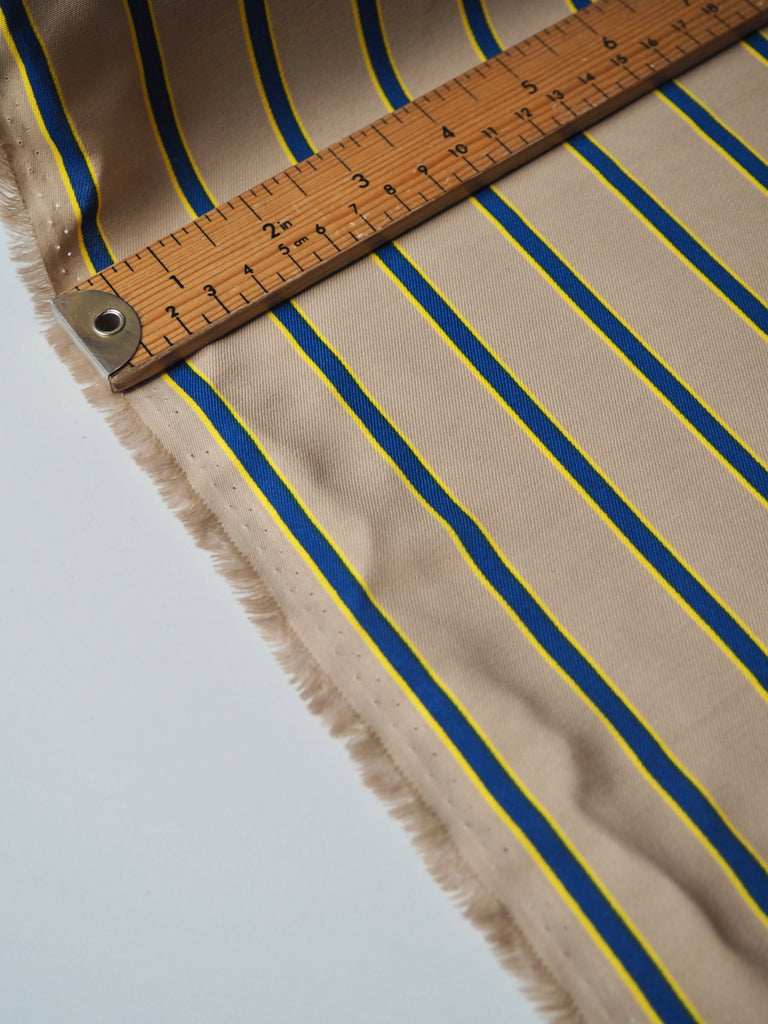 Blue + Yellow Stripe Lightweight Twill