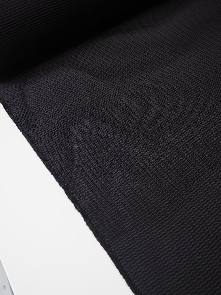 Black Silk Blend Wave Jacquard