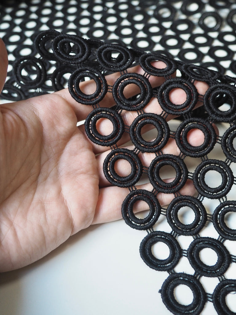 Black Circle Guipure Lace