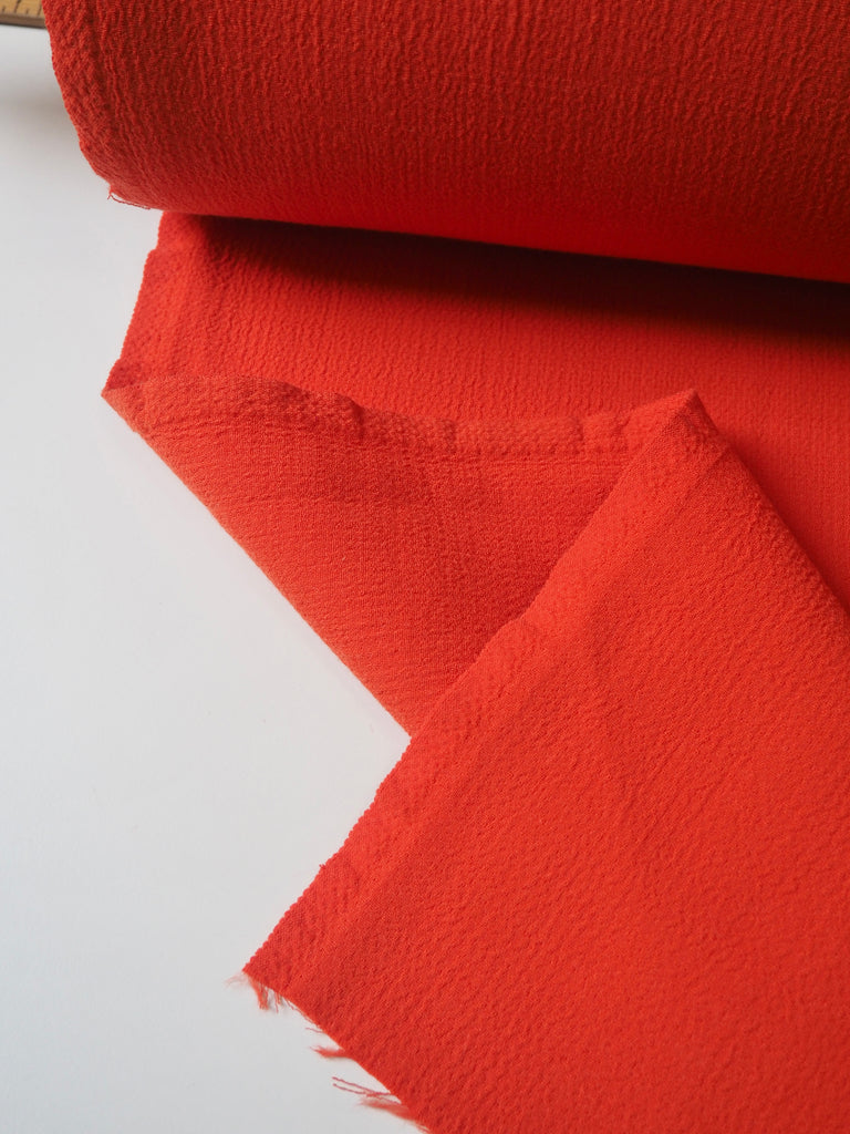 Orange Plush Double Faced Wool Crepe