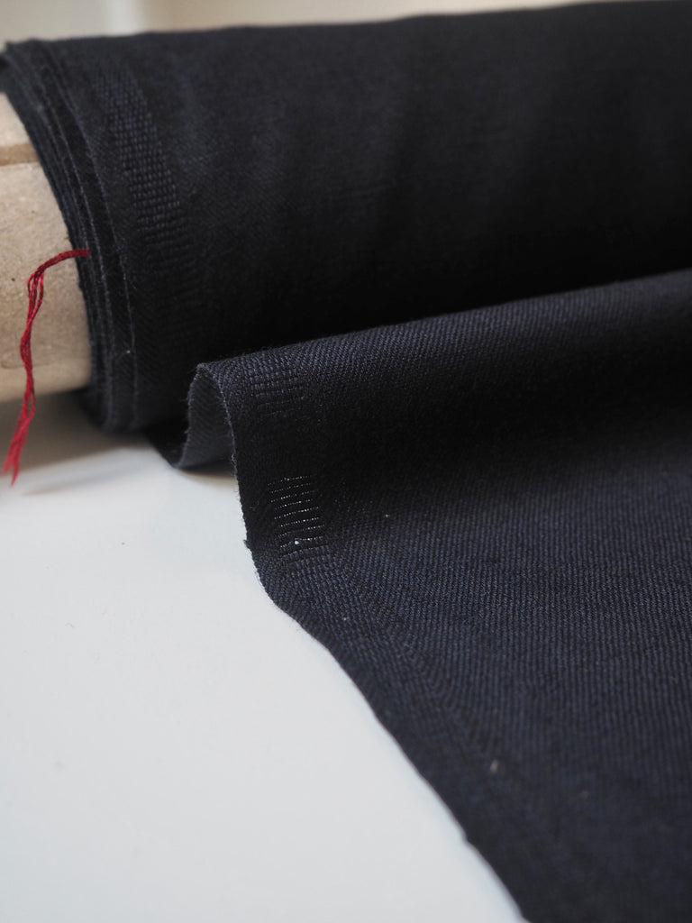 Navy Wool Blend Twill