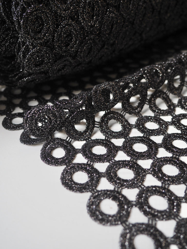 Gunmetal Circle Guipure Lace