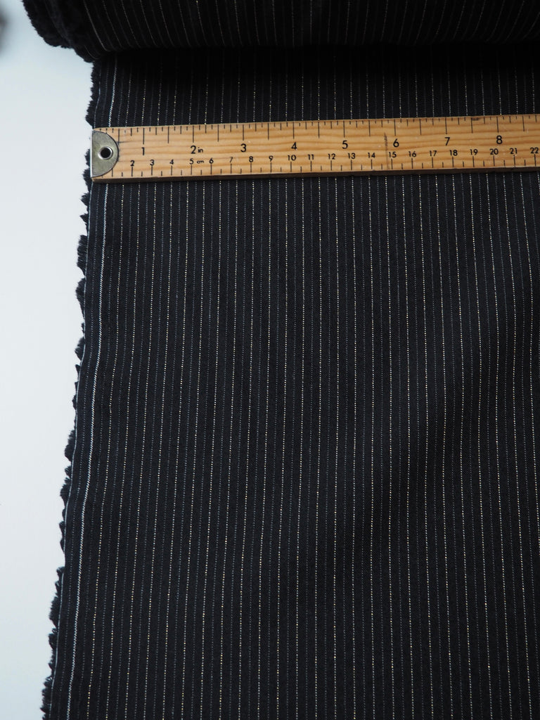 Black + Gold Lurex Pinstripe Suiting