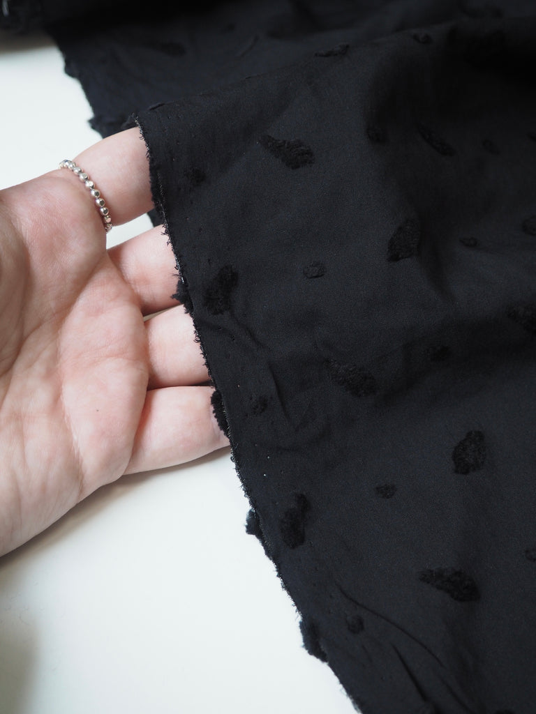 Black Teardrop Jacquard Cotton Poplin