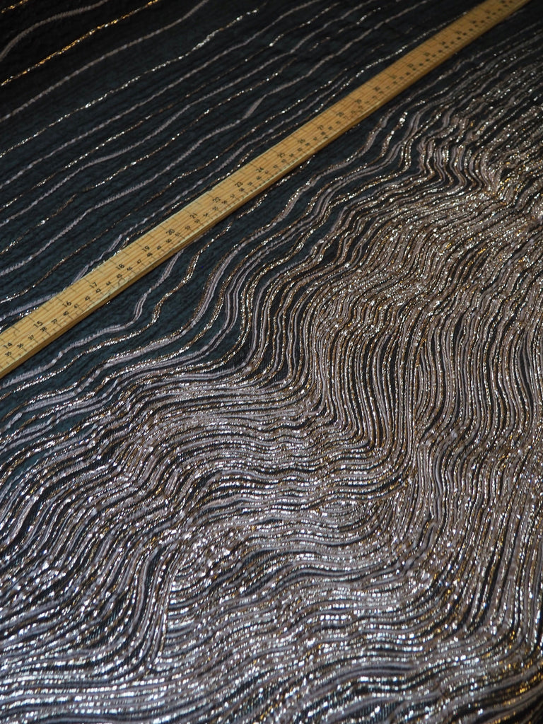 Pink Wave Silk Metallic Organza Cloqué