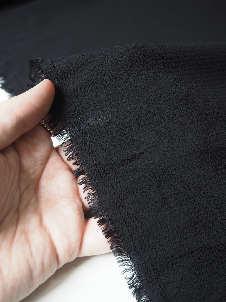 Black Crinkle Crepe