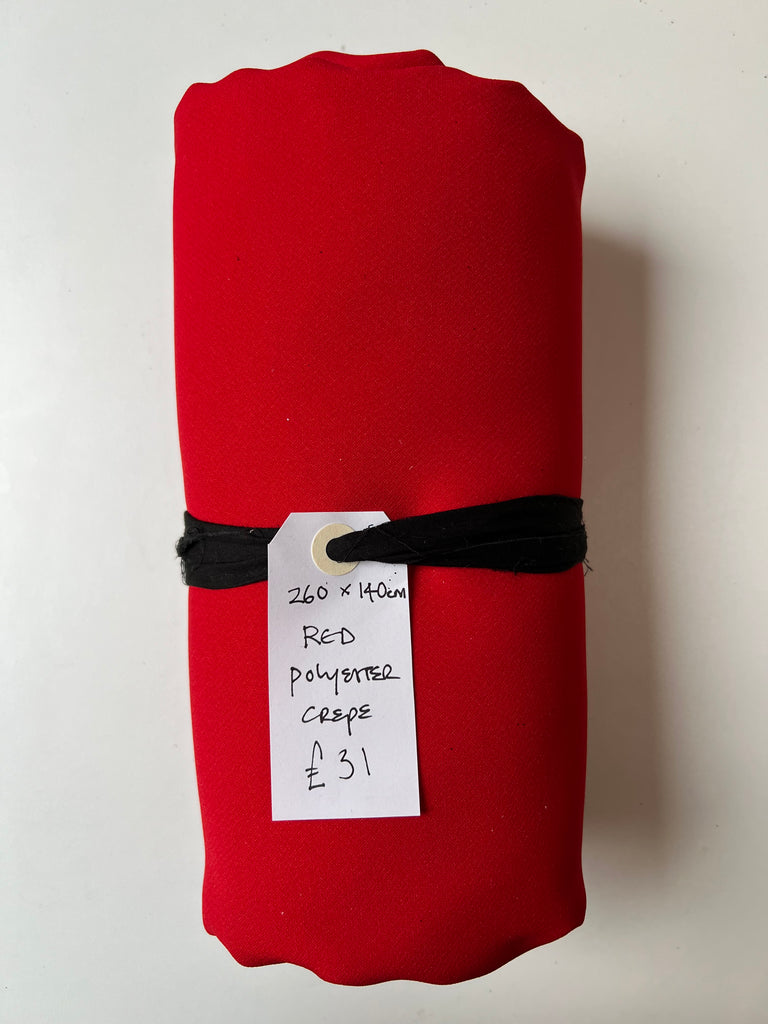 Red Polyester Crepe Remnant