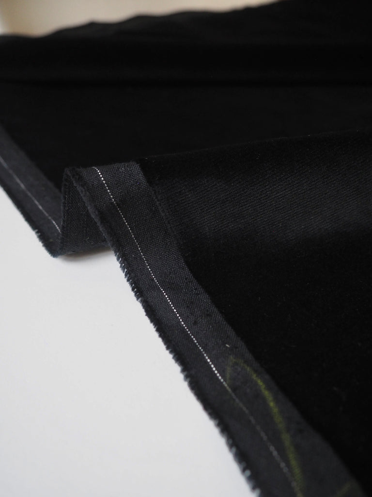 Jet Black Cotton Velvet
