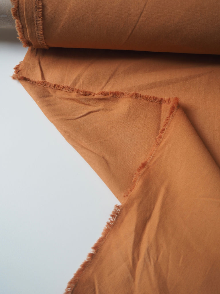 Orange Brushed Cotton Shirting