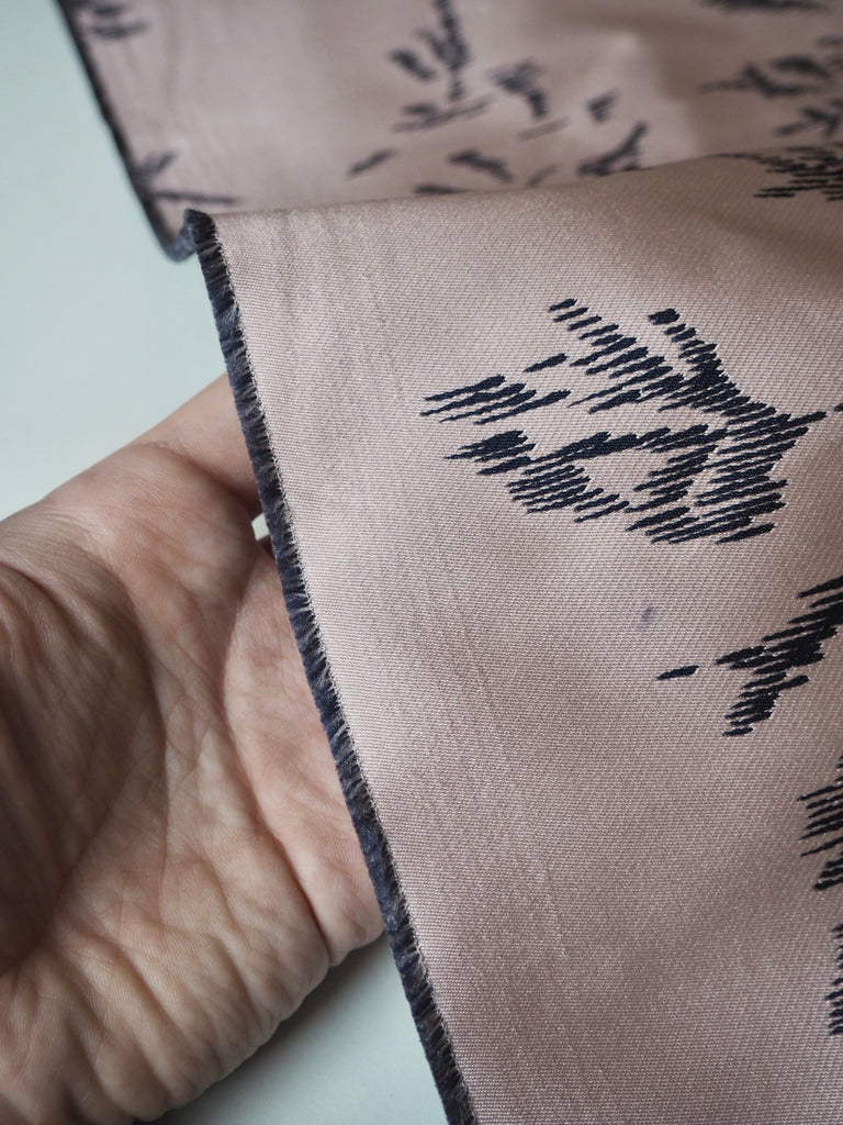 Navy + Blush Floral Jacquard