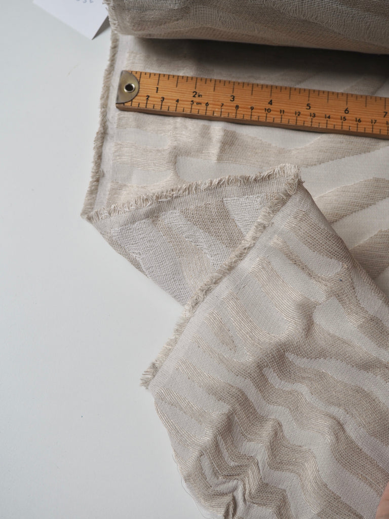 Natural Cotton/Linen Zebra Cloqué