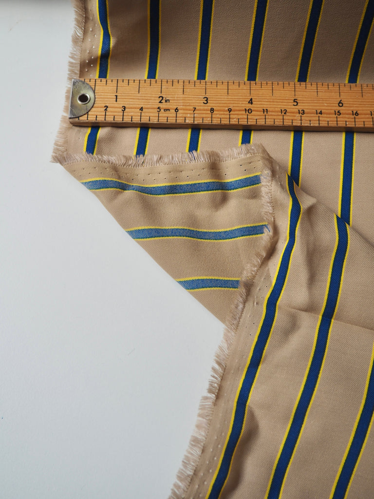 Blue + Yellow Stripe Lightweight Twill