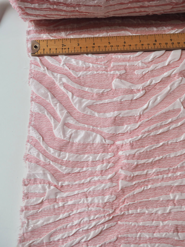 Pink + White Zebra Cloqué