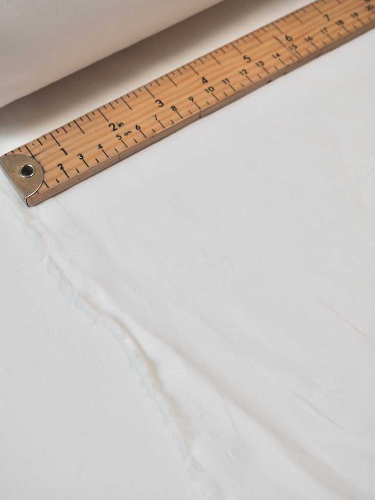 Liberty White Leafy Cotton Jacquard