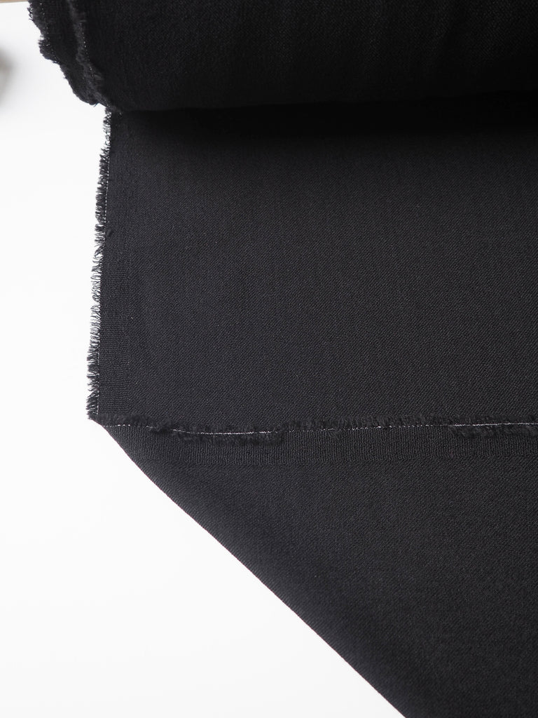 Black Lightweight Wool Blend Twill