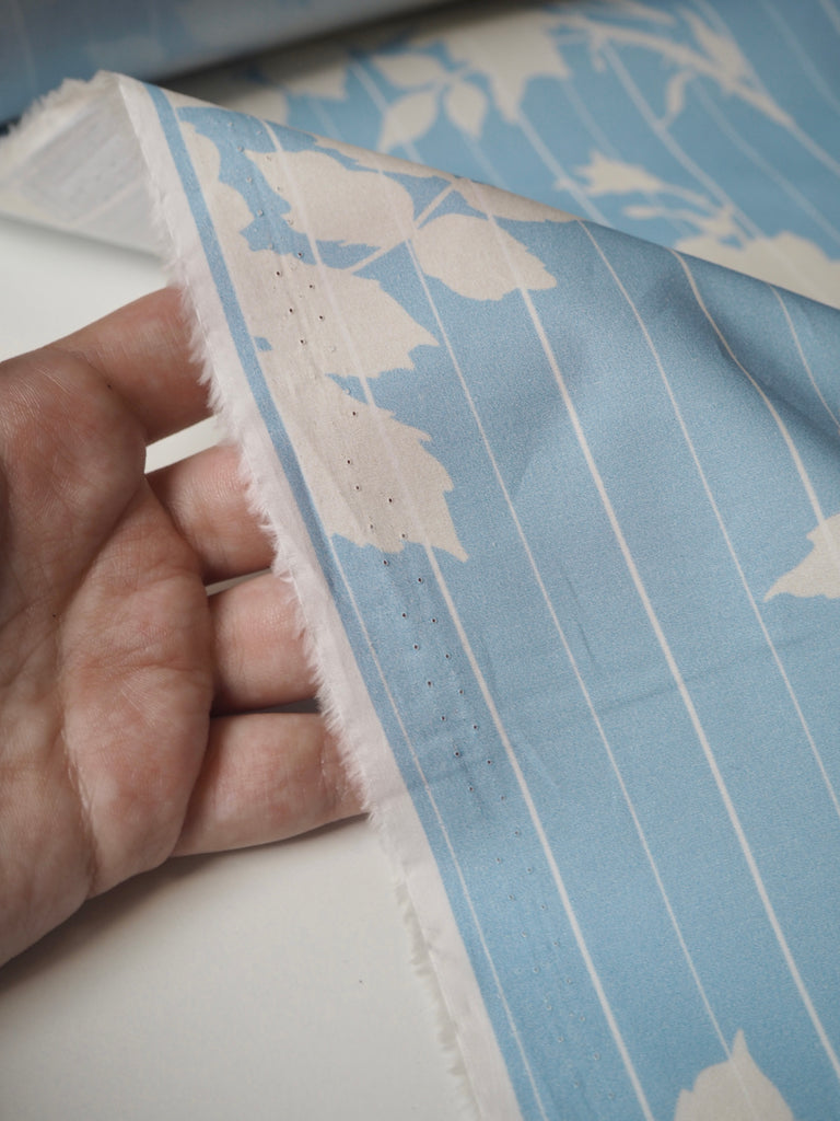 White Rose Stripe Light Cotton Poplin