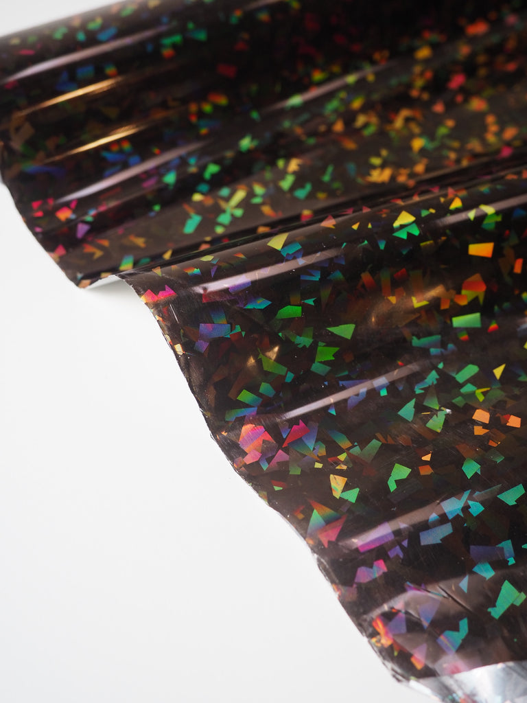 Brown Holographic Confetti Heat Transfer Foil