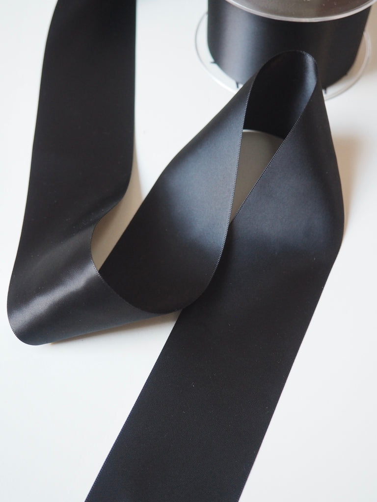 Black Double-Faced Satin Ribbon 52mm