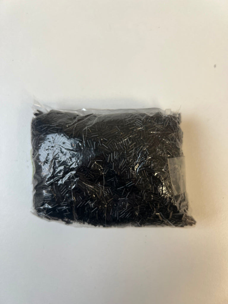 Black Small Tube Beads 120g