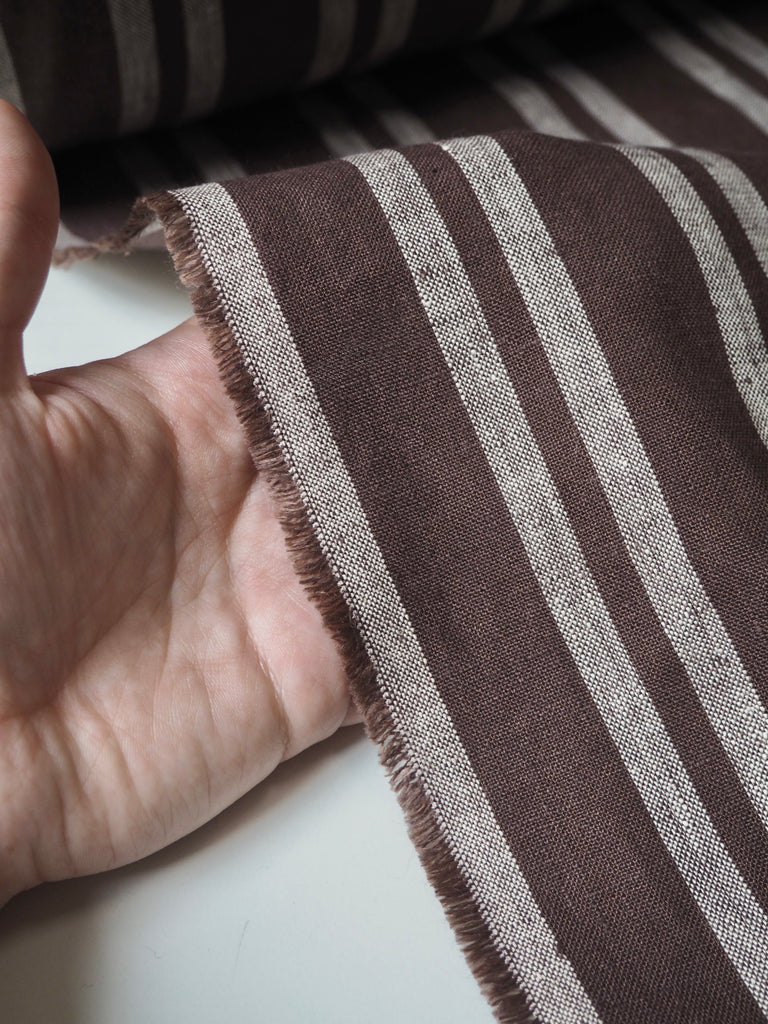 Coffee Stripe Linen
