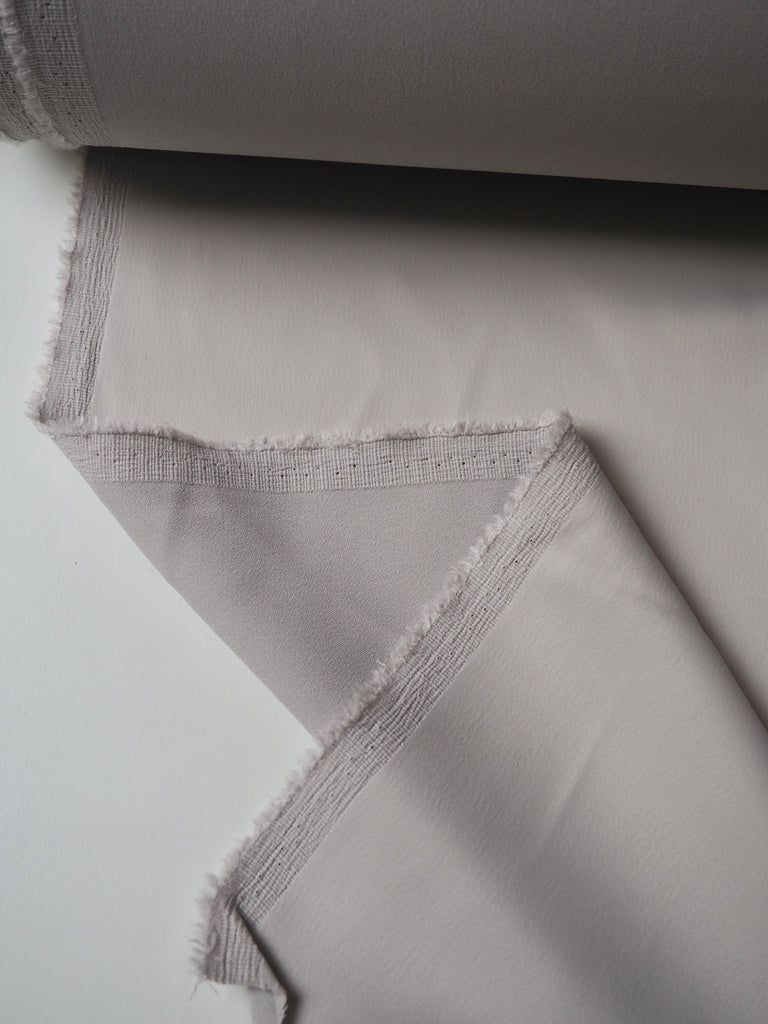Light Grey Stretch Viscose/Acetate Crepe-Backed Satin