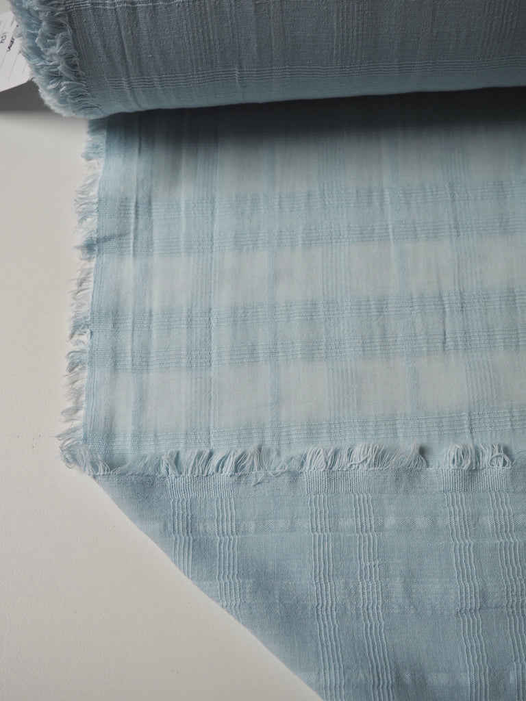 Sky Blue Check Cotton Voile