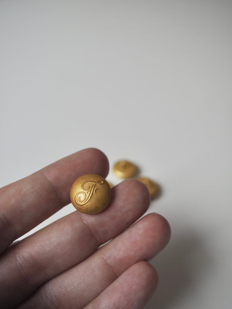 Gold Metal Domed “F” Shank Buttons 15mm/24L