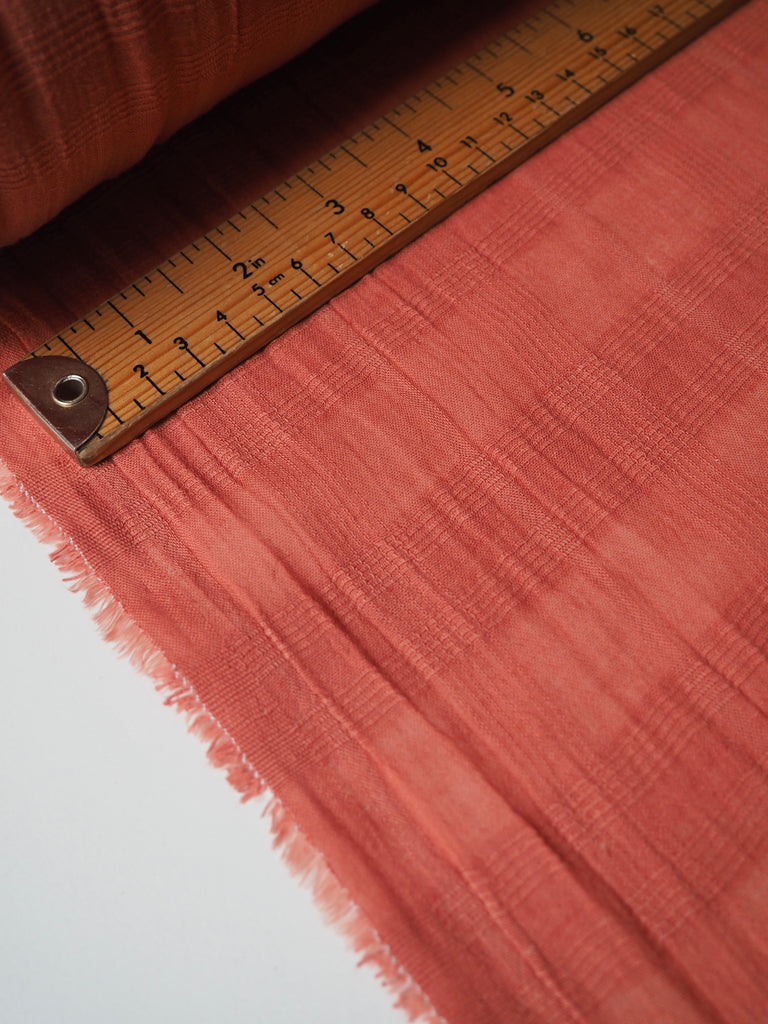 Terracotta Check Cotton Voile