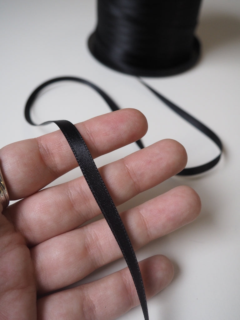 Black Double Faced Satin Ribbon 6mm