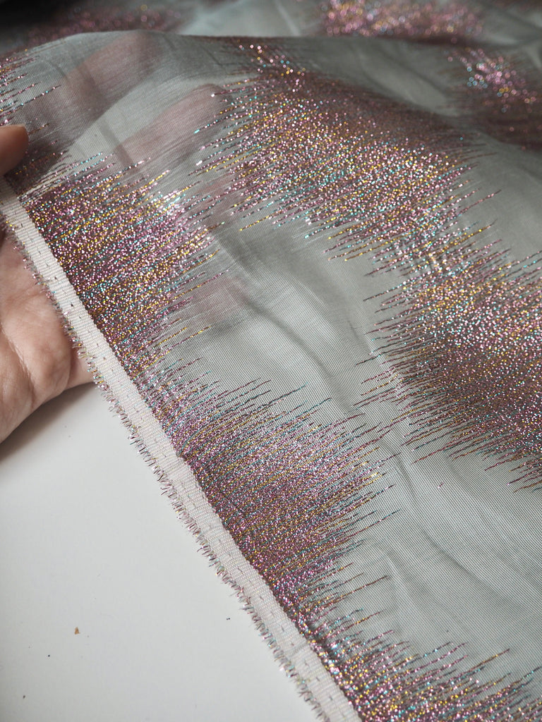 Pastel Rainbow Diamond Metallic Organza