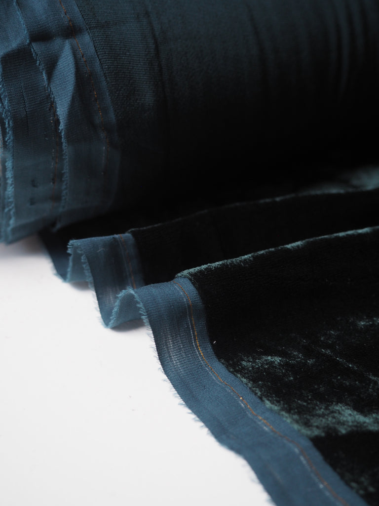 Rich Teal Silk/Viscose Velvet