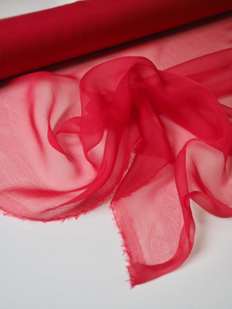 Ruby Red Silk Chiffon