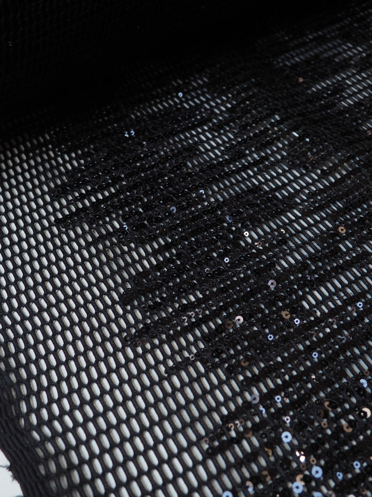 Black Sequin Honeycomb Mesh