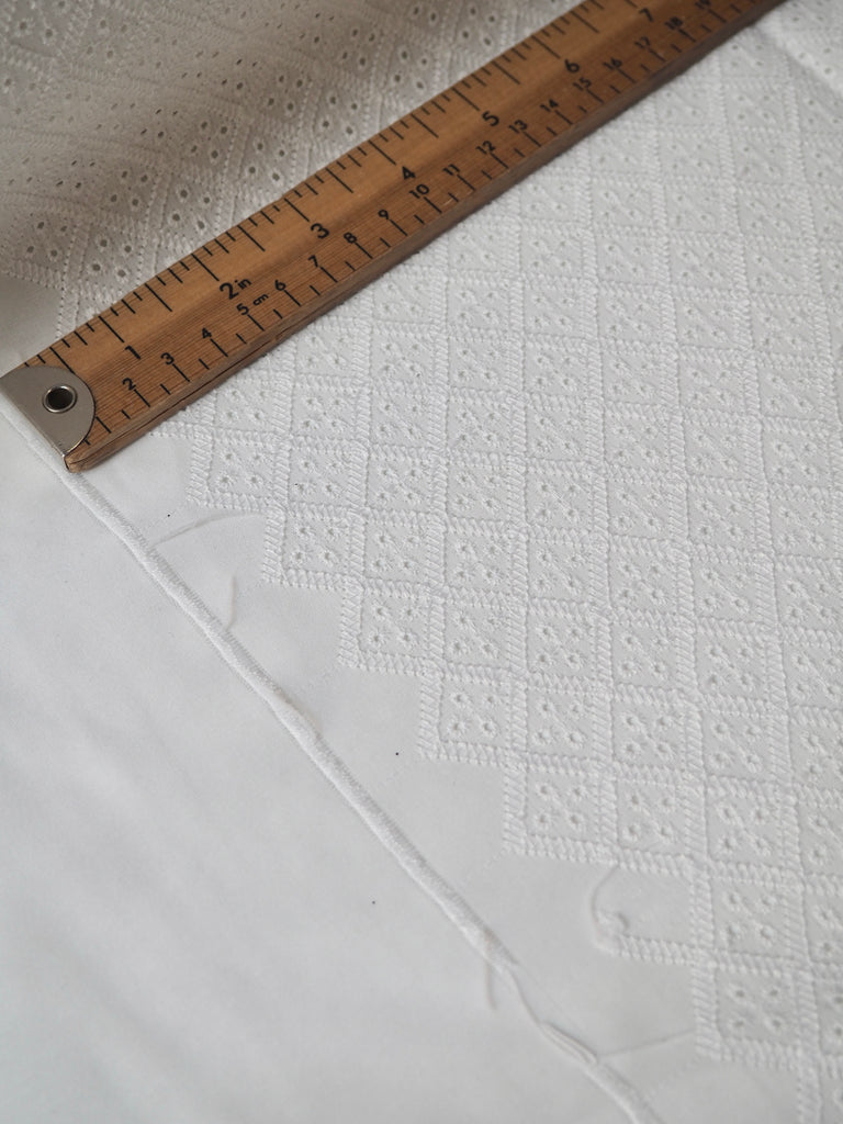 White Diamond Embroidered Poly-Cotton