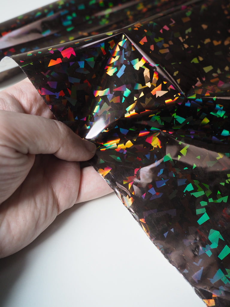 Brown Holographic Confetti Heat Transfer Foil
