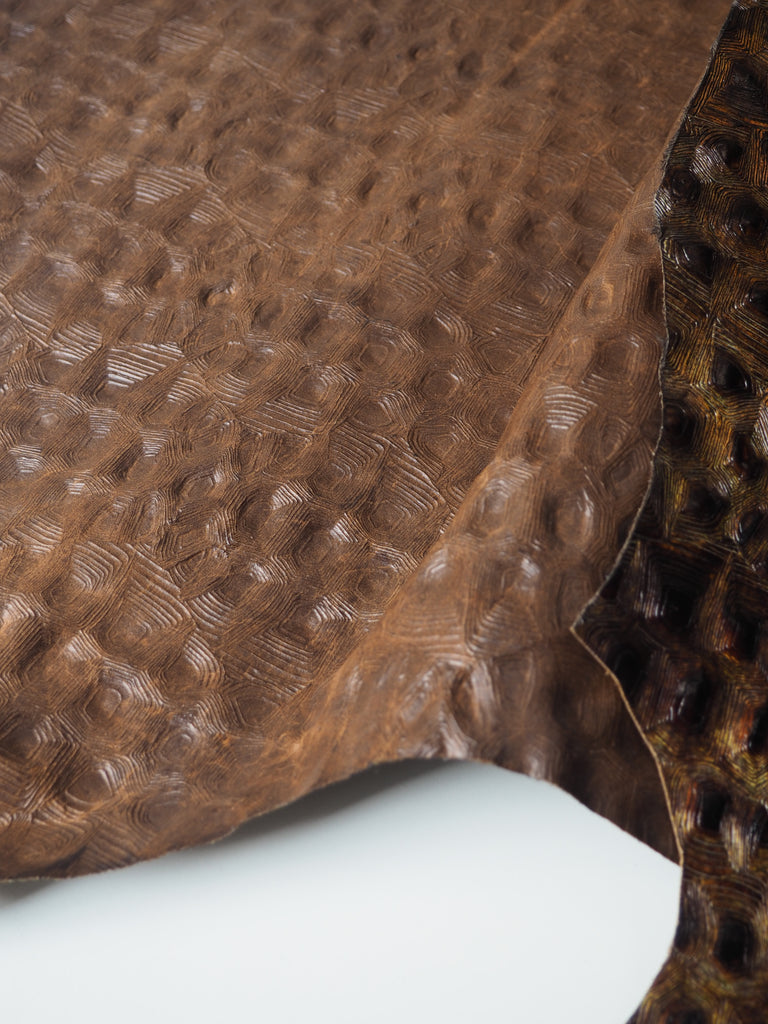 Tortoise Embossed Calfskin Leather