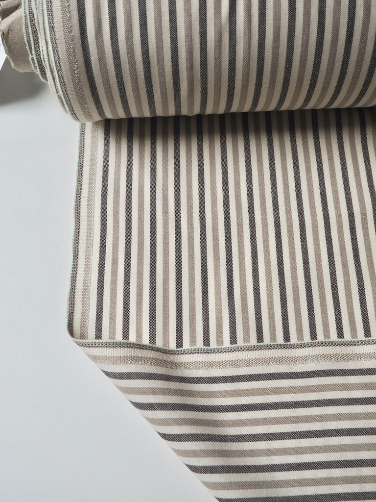 Neutral Stripe Oxford Cotton Blend