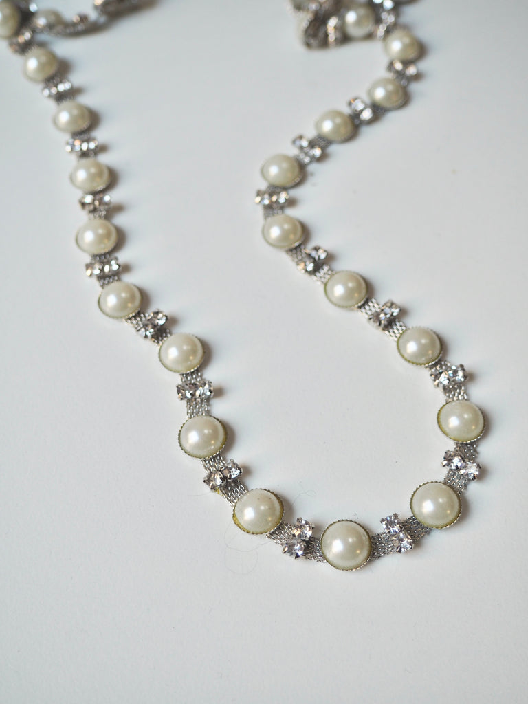 Silver Crystal Pearl Trim 10mm