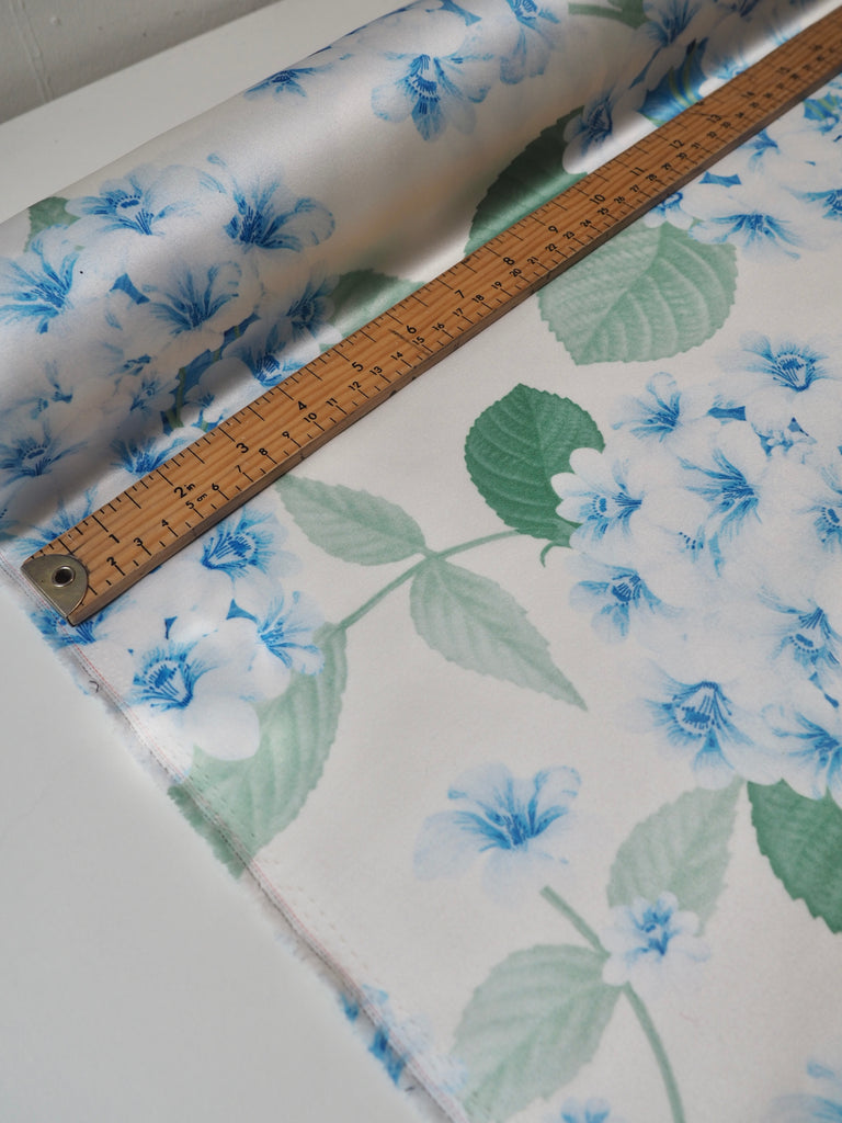 Pale Blue Blossom Satin