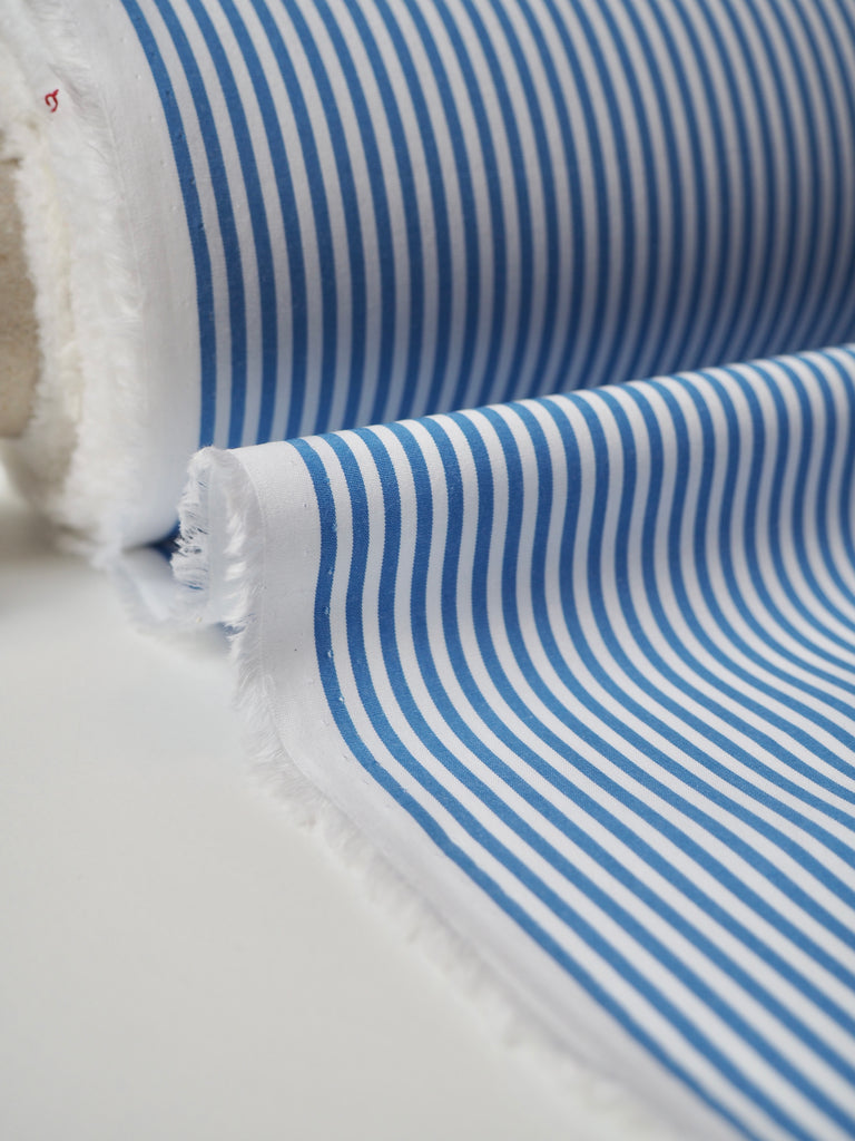 Blue Stripe Light Cotton Poplin