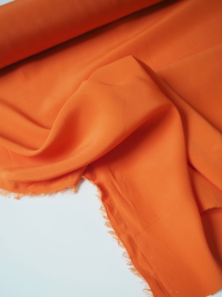 Orange Silk/Acetate Crepe de Chine