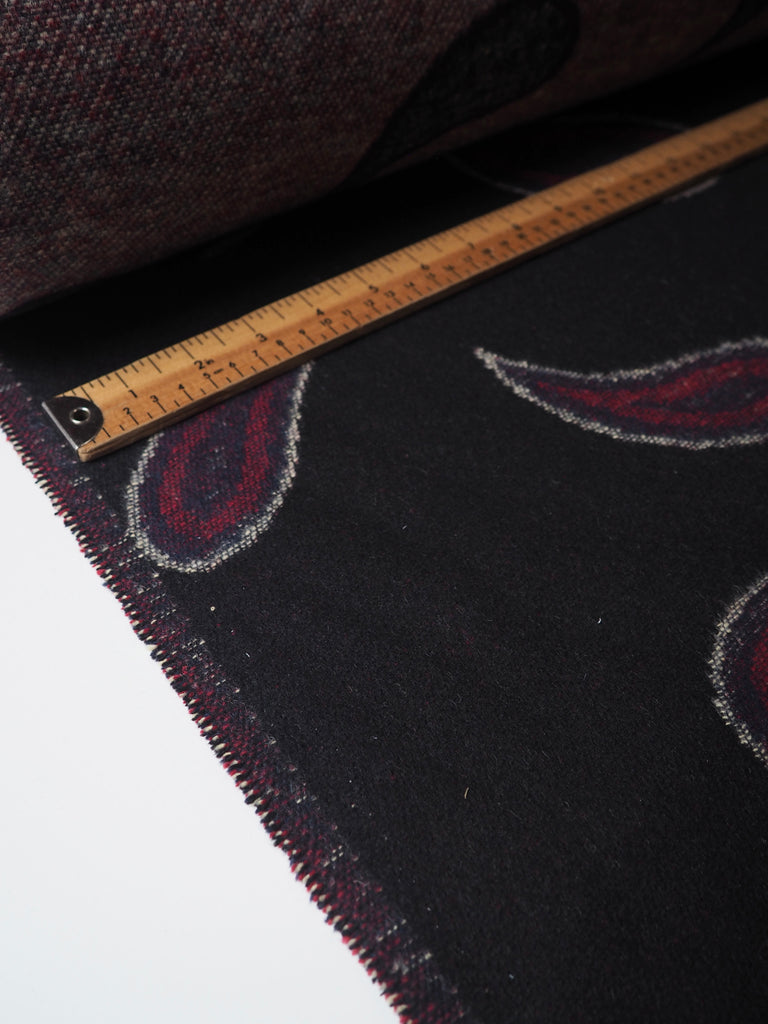 Black Paisley Wool Jacquard