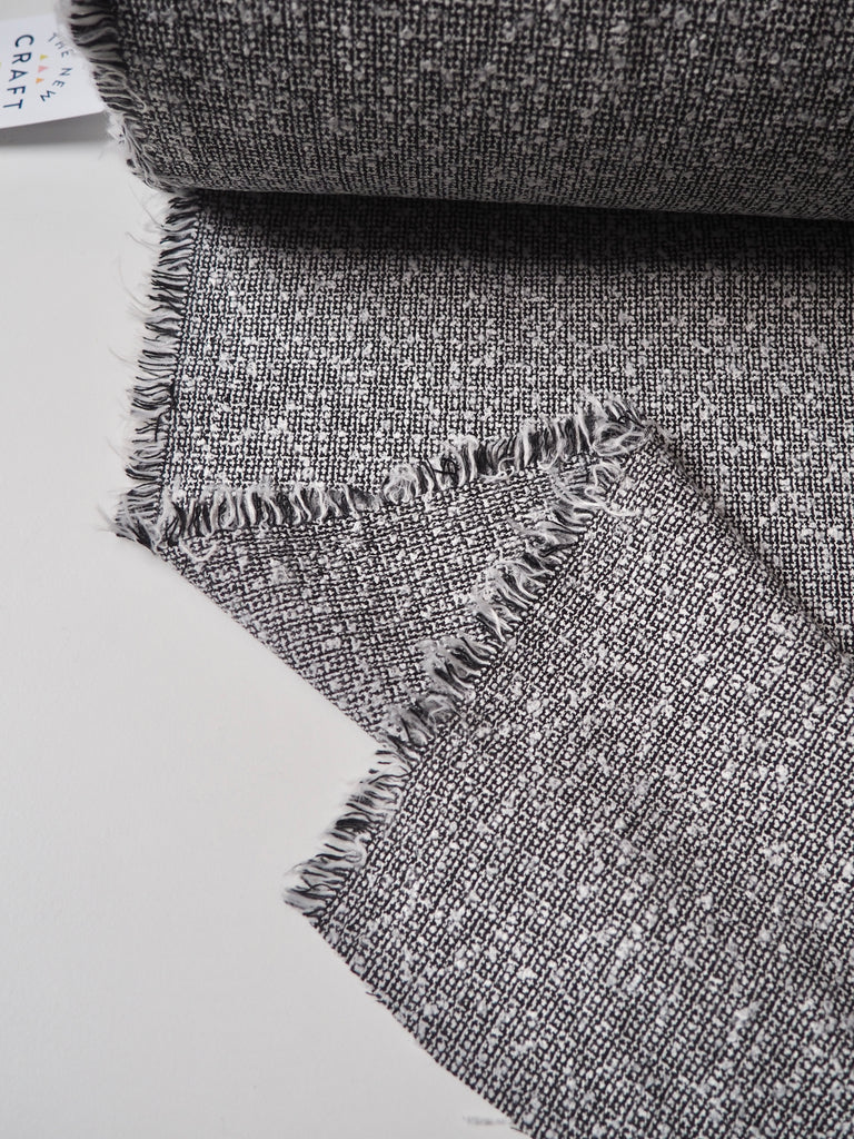 Black + White Cotton Blend Bouclé