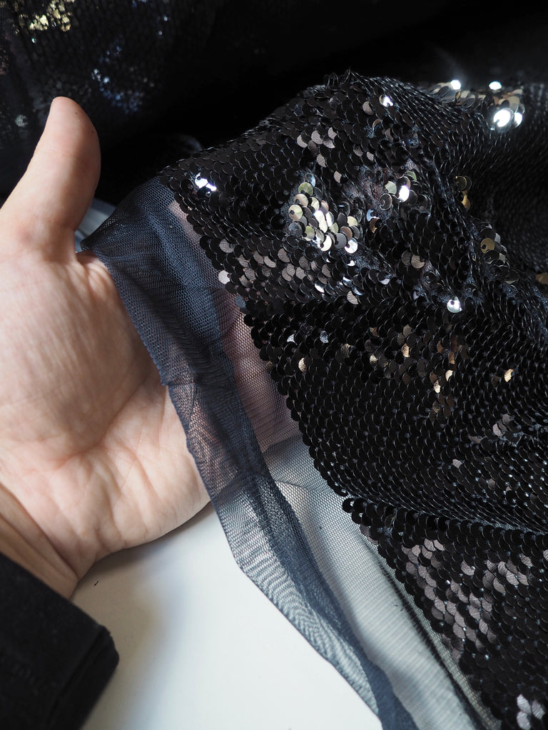 Navy + Silver Mermaid Sequin Tulle