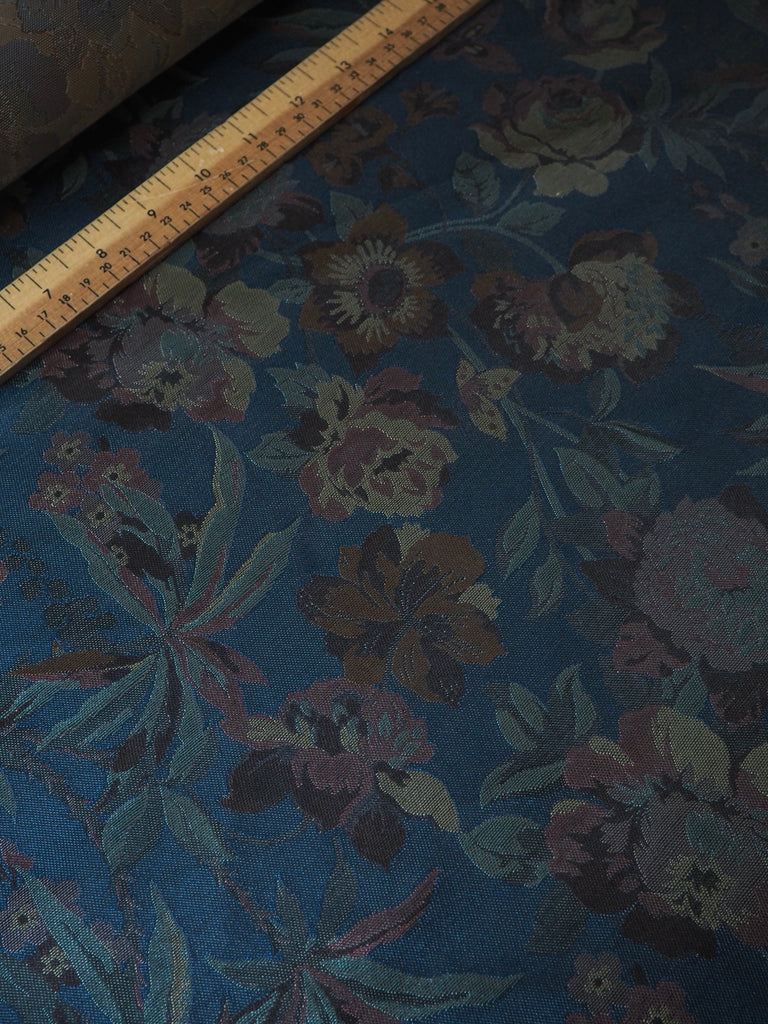 Liberty Deep Blue Floral Silk Jacquard