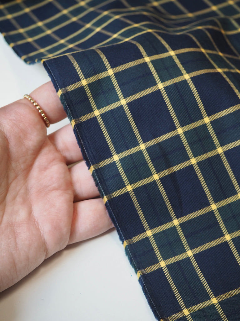 Blue + Yellow Cotton Check