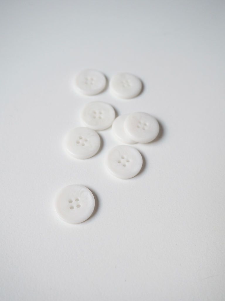 White Ridged Corozo Buttons 14mm/22L