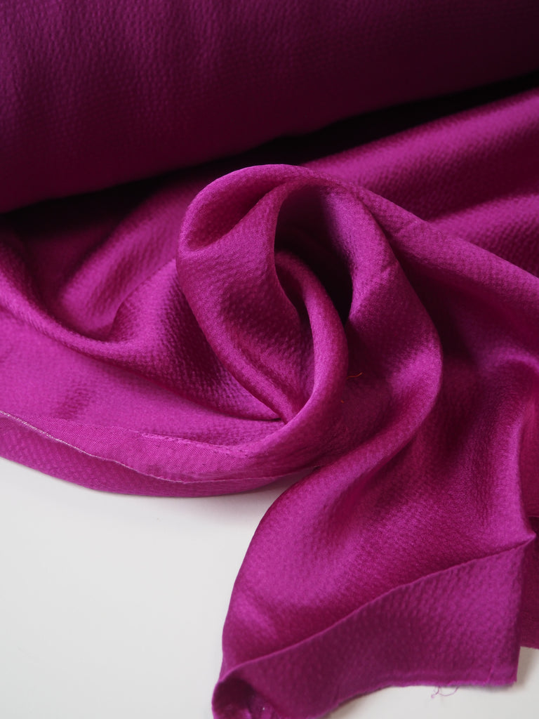 Fuchsia Hammered Silk Satin