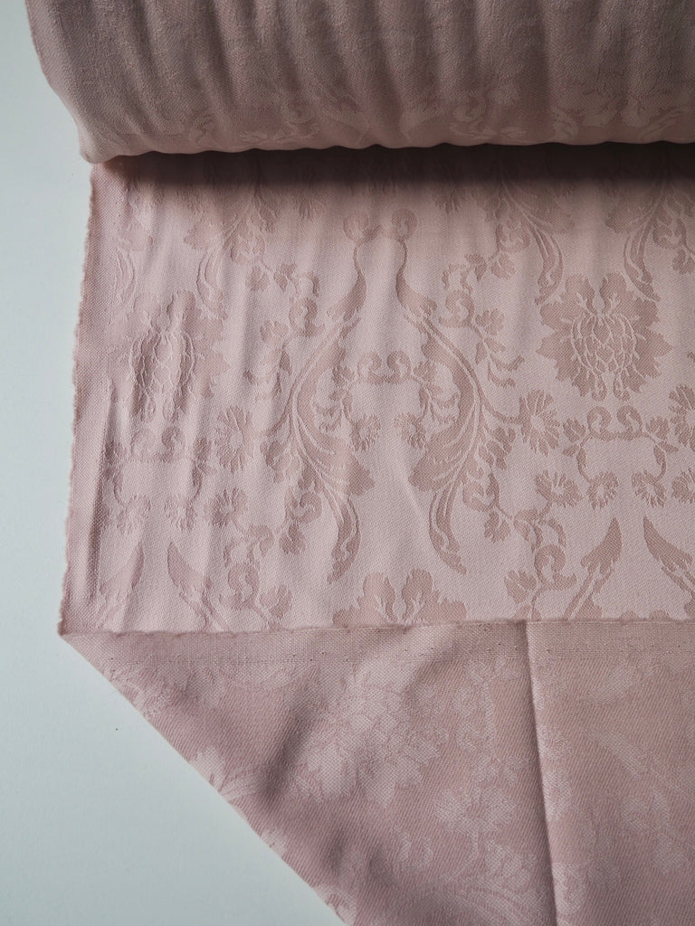 Pink Damask Wool + Cotton Jacquard