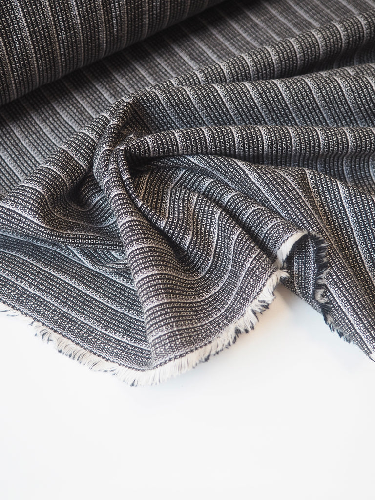 Monochrome Textured Stripe Cotton